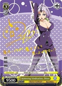 Achieving Vindication, Shion (SP) (Gold Signature) - That Time I Got Reincarnated as a Slime - Weiss Schwarz card