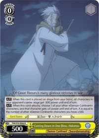 Cutting Down in One Blow, Hakurou - That Time I Got Reincarnated as a Slime - Weiss Schwarz card