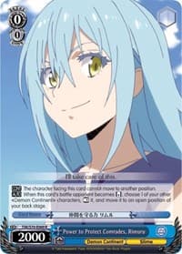 Power to Protect Comrades, Rimuru - That Time I Got Reincarnated as a Slime - Weiss Schwarz card