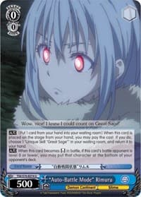 "Auto-Battle Mode" Rimuru - That Time I Got Reincarnated as a Slime - Weiss Schwarz card