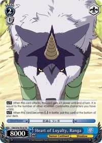 Heart of Loyalty, Ranga - That Time I Got Reincarnated as a Slime - Weiss Schwarz card