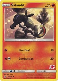 Salandit - 25/156 (#18 Charizard Stamped) - Battle Academy - Pokemon card