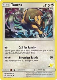 Tauros - 164/236 (#14 Pikachu Stamped) - Battle Academy - Pokemon card