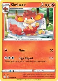 Simisear - SWSH03: Darkness Ablaze - Pokemon card