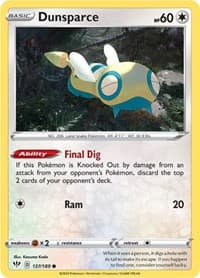 Dunsparce - SWSH03: Darkness Ablaze - Pokemon card