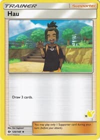 Hau - 120/149 (#13 Pikachu Stamped) - Battle Academy - Pokemon card