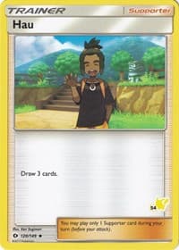 Hau - 120/149 (#54 Pikachu Stamped) - Battle Academy - Pokemon card