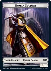 Human Soldier // Wurm (029) Double-Sided Token - Double Masters - Magic: The Gathering card