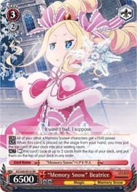 "Memory Snow" Beatrice - Re:ZERO Memory Snow - Weiss Schwarz card