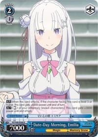 Date-Day Morning, Emilia - Re:ZERO Memory Snow - Weiss Schwarz card