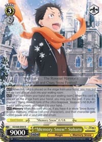 "Memory Snow" Subaru - Re:ZERO Memory Snow - Weiss Schwarz card