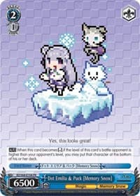 Dot Emilia & Puck [Memory Snow] - Re:ZERO Memory Snow - Weiss Schwarz card