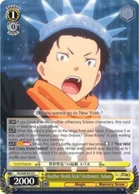 Another World-Style? Incitement, Subaru - Re:ZERO Memory Snow - Weiss Schwarz card