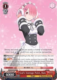 God's Vantage Point, Ram - Re:ZERO Memory Snow - Weiss Schwarz card