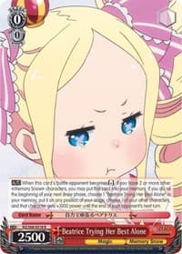 Beatrice Trying Her Best Alone - Re:ZERO Memory Snow - Weiss Schwarz card