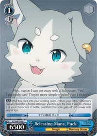 Releasing Mana, Puck - Re:ZERO Memory Snow - Weiss Schwarz card