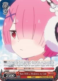 Ram With a Weakness to Cold (SR) - Re:ZERO Memory Snow - Weiss Schwarz card