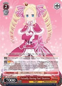 Actually Having Fun? Beatrice (SR) - Re:ZERO Memory Snow - Weiss Schwarz card