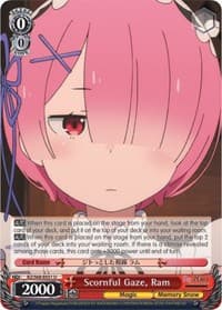 Scornful Gaze, Ram - Re:ZERO Memory Snow - Weiss Schwarz card