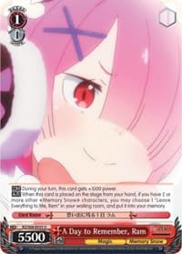 A Day to Remember, Ram - Re:ZERO Memory Snow - Weiss Schwarz card