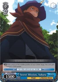 Secret Mission, Subaru - Re:ZERO Memory Snow - Weiss Schwarz card