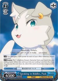 Speaking in Riddles, Puck - Re:ZERO Memory Snow - Weiss Schwarz card