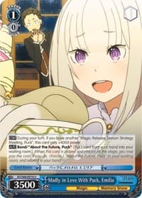 Madly in Love With Puck, Emilia - Re:ZERO Memory Snow - Weiss Schwarz card