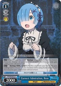 Earnest Admiration, Rem - Re:ZERO Memory Snow - Weiss Schwarz card