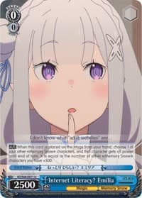 Internet Literacy? Emilia - Re:ZERO Memory Snow - Weiss Schwarz card