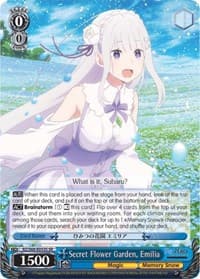 Secret Flower Garden, Emilia (SR) - Re:ZERO Memory Snow - Weiss Schwarz card