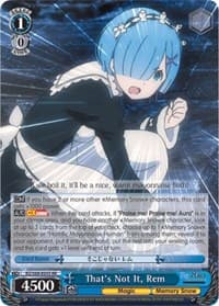 That's Not It, Rem - Re:ZERO Memory Snow - Weiss Schwarz card
