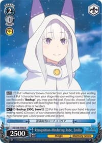 Recognition-Hindering Robe, Emilia - Re:ZERO Memory Snow - Weiss Schwarz card