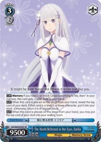 The World Reflected in Her Eyes, Emilia (SR) - Re:ZERO Memory Snow - Weiss Schwarz card