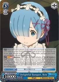 Delightful Banquet, Rem (SR) - Re:ZERO Memory Snow - Weiss Schwarz card