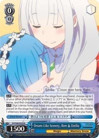 Dream-Like Scenery, Rem & Emilia - Re:ZERO Memory Snow - Weiss Schwarz card