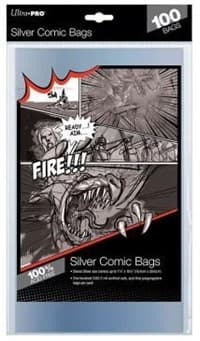 Silver Size 7-1/4" X 10-1/2" Comic Bags (100-Pack) - Ultra Pro Comic and Magazine Bags and Boards - Collectible Storage card
