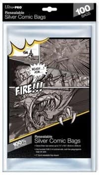 Silver Size 7-1/4" X 10-1/2" Resealable Comic Bags (100-Pack) - Ultra Pro Comic and Magazine Bags and Boards - Collectible Storage card
