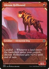 Akoum Hellhound (Showcase) - Zendikar Rising - Magic: The Gathering card