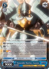 Honorable Warrior, Cocytus - Nazarick: Tomb of the Undead - Weiss Schwarz card