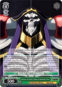 Master of Great Tomb of Nazarick, Ainz - Nazarick: Tomb of the Undead - Weiss Schwarz card