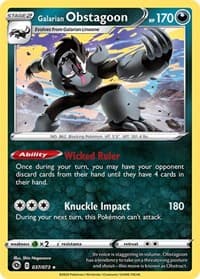 Galarian Obstagoon - Champion's Path - Pokemon card