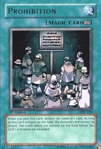Prohibition - Pharaoh's Servant - YuGiOh card