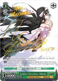 Endless Devotion, Albedo (SP) (Gold Signature) - Nazarick: Tomb of the Undead - Weiss Schwarz card