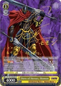 Hero of Heroes, Momon (SP) (Gold Signature) - Nazarick: Tomb of the Undead - Weiss Schwarz card
