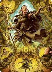 Nissa of Shadowed Boughs Art Card (6/81) (Gold-Stamped Signature) - Art Series: Zendikar Rising - Magic: The Gathering card