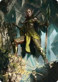 Nissa of Shadowed Boughs Art Card (5/81) (Gold-Stamped Signature) - Art Series: Zendikar Rising - Magic: The Gathering card