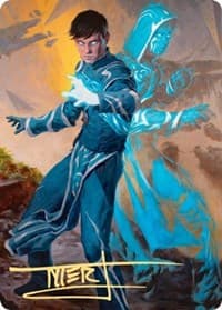 Jace, Mirror Mage Art Card (1/81) (Gold-Stamped Signature) - Art Series: Zendikar Rising - Magic: The Gathering card