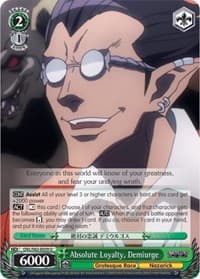 Absolute Loyalty, Demiurge - Nazarick: Tomb of the Undead - Weiss Schwarz card