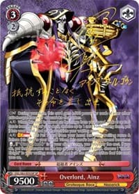Overlord, Ainz (SP) (Gold Signature) - Nazarick: Tomb of the Undead - Weiss Schwarz card