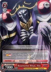 Resurrection Ritual, Ainz - Nazarick: Tomb of the Undead - Weiss Schwarz card